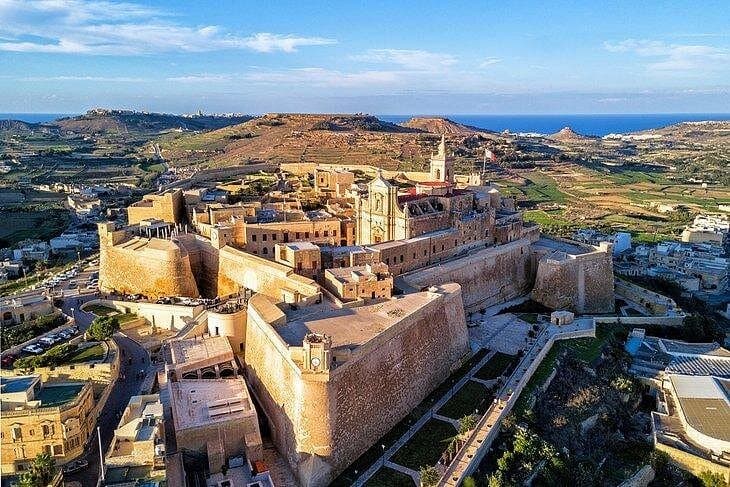 Lookout over Gozo during a full-day UTV tour.
