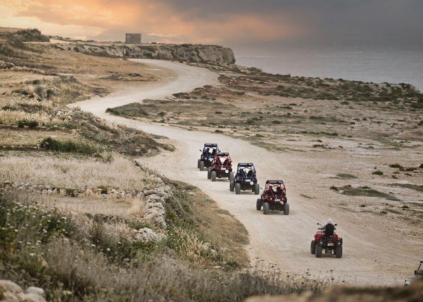 Evening buggy on Gozo after time on Comino.