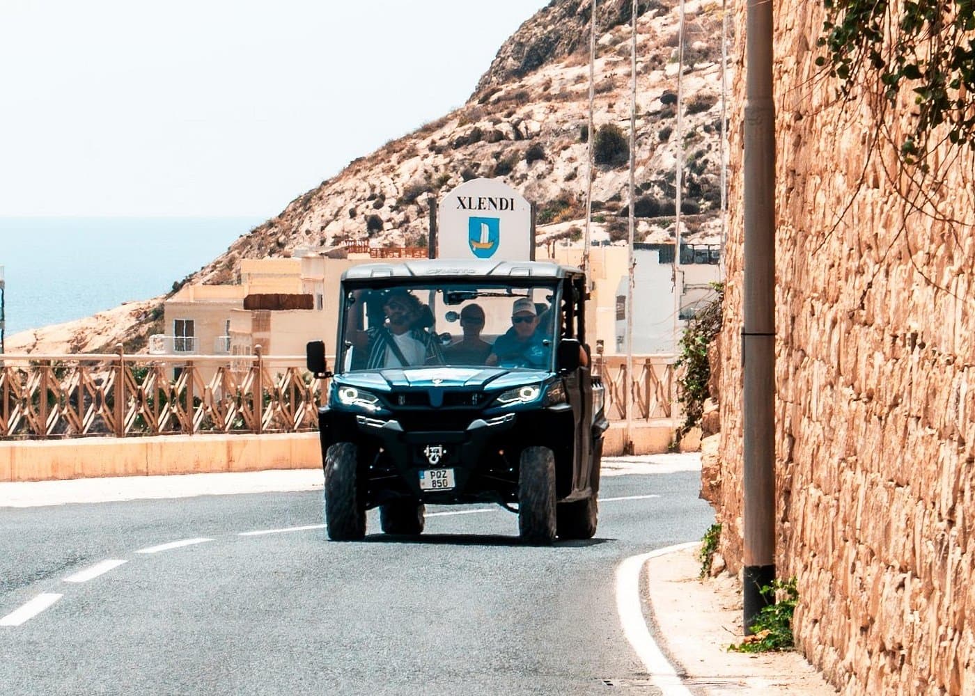 Chauffeured buggy overlooking the Gozo coast.